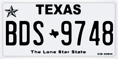 TX license plate BDS9748