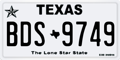TX license plate BDS9749