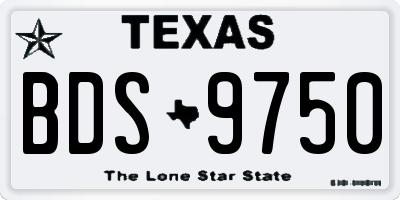 TX license plate BDS9750