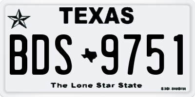 TX license plate BDS9751