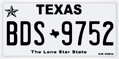 TX license plate BDS9752