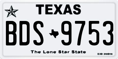 TX license plate BDS9753