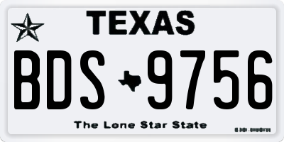 TX license plate BDS9756