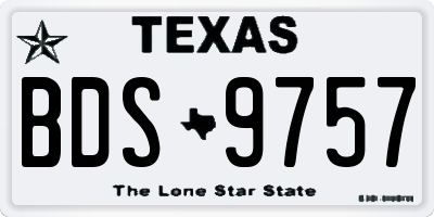 TX license plate BDS9757