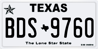 TX license plate BDS9760