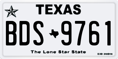 TX license plate BDS9761