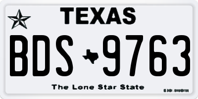 TX license plate BDS9763