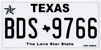 TX license plate BDS9766