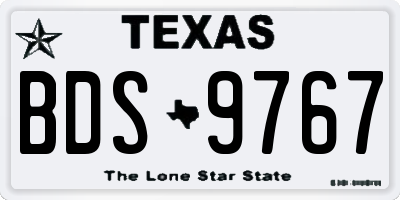 TX license plate BDS9767