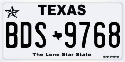 TX license plate BDS9768