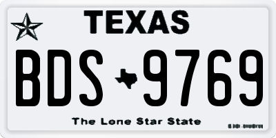 TX license plate BDS9769