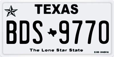 TX license plate BDS9770