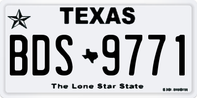 TX license plate BDS9771