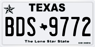 TX license plate BDS9772