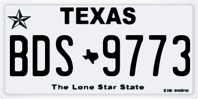 TX license plate BDS9773