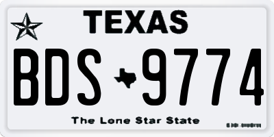 TX license plate BDS9774