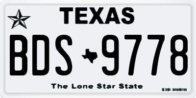 TX license plate BDS9778