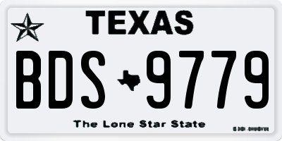 TX license plate BDS9779