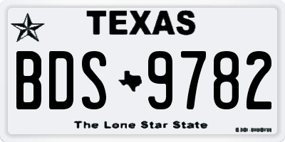 TX license plate BDS9782