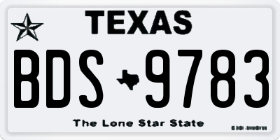 TX license plate BDS9783