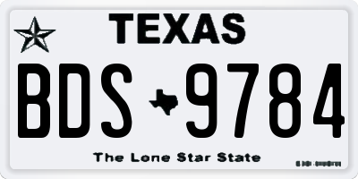 TX license plate BDS9784