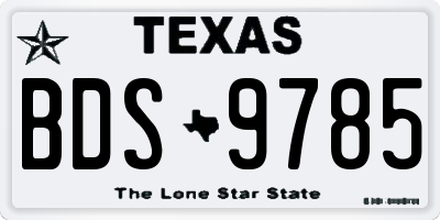 TX license plate BDS9785