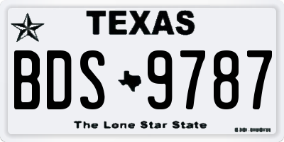 TX license plate BDS9787