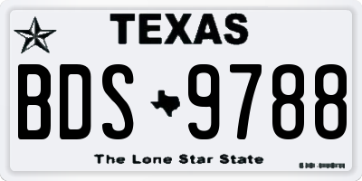 TX license plate BDS9788