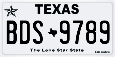TX license plate BDS9789