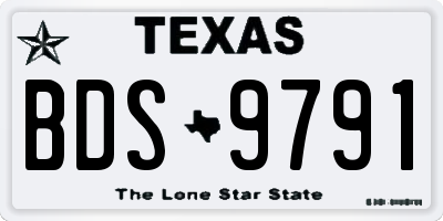 TX license plate BDS9791
