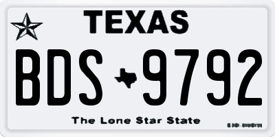 TX license plate BDS9792