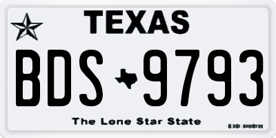 TX license plate BDS9793