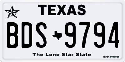 TX license plate BDS9794