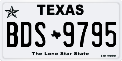 TX license plate BDS9795