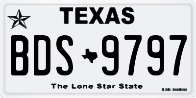 TX license plate BDS9797