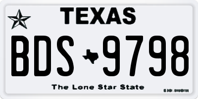 TX license plate BDS9798