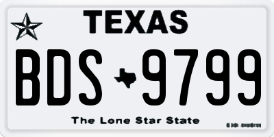 TX license plate BDS9799