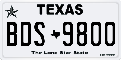 TX license plate BDS9800