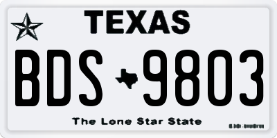 TX license plate BDS9803