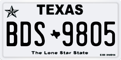 TX license plate BDS9805