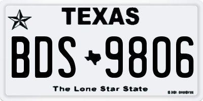TX license plate BDS9806