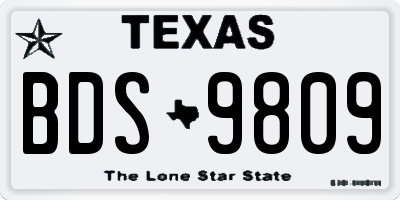 TX license plate BDS9809
