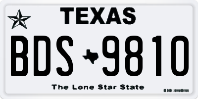 TX license plate BDS9810