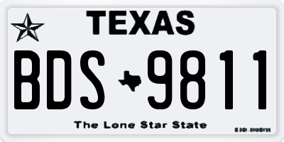 TX license plate BDS9811
