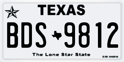 TX license plate BDS9812