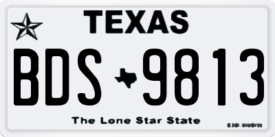 TX license plate BDS9813