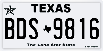 TX license plate BDS9816