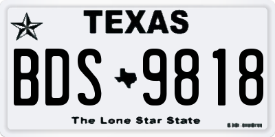 TX license plate BDS9818