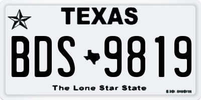 TX license plate BDS9819