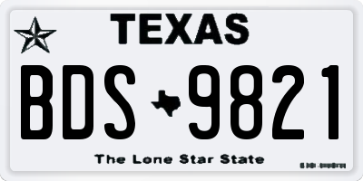 TX license plate BDS9821